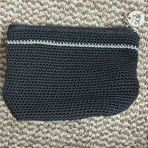 The Sak Black Crochet Pouch small
